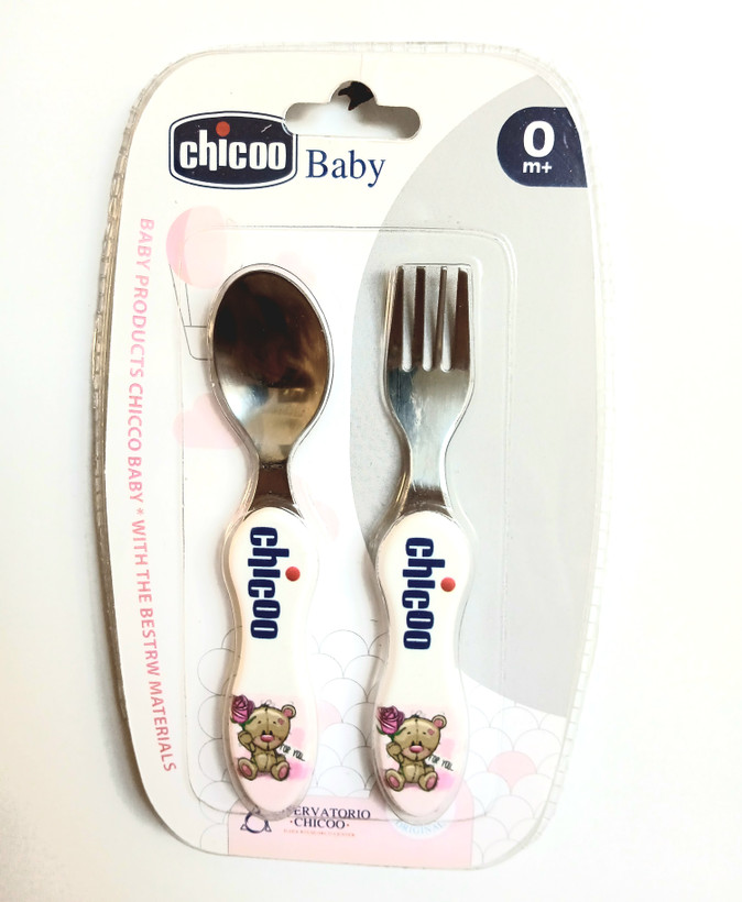 ست قاشق چنگال استیل چیکو(۲عددی) کد۱۰۳ chicoo baby