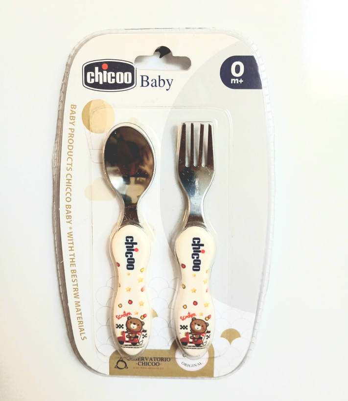 ست قاشق چنگال استیل چیکو(۲عددی) کد۱۰۳ chicoo baby