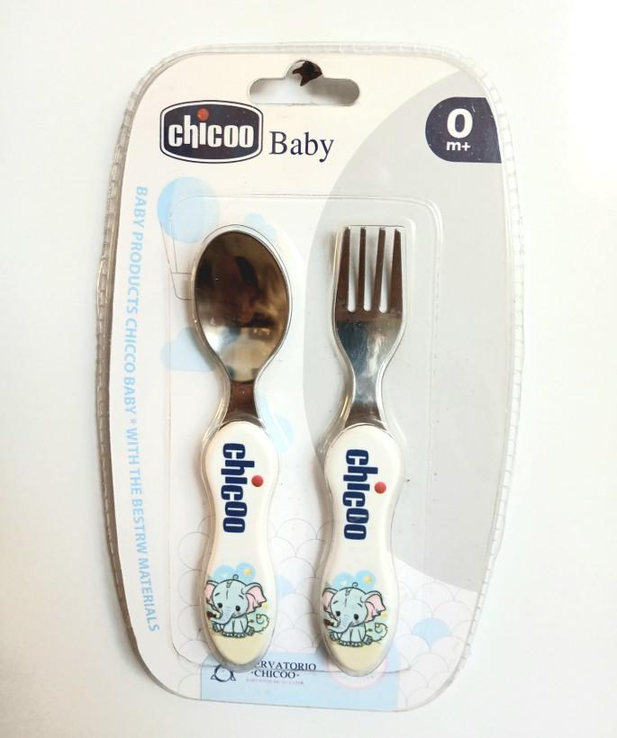 ست قاشق چنگال استیل چیکو(۲عددی) کد۱۰۳ chicoo baby