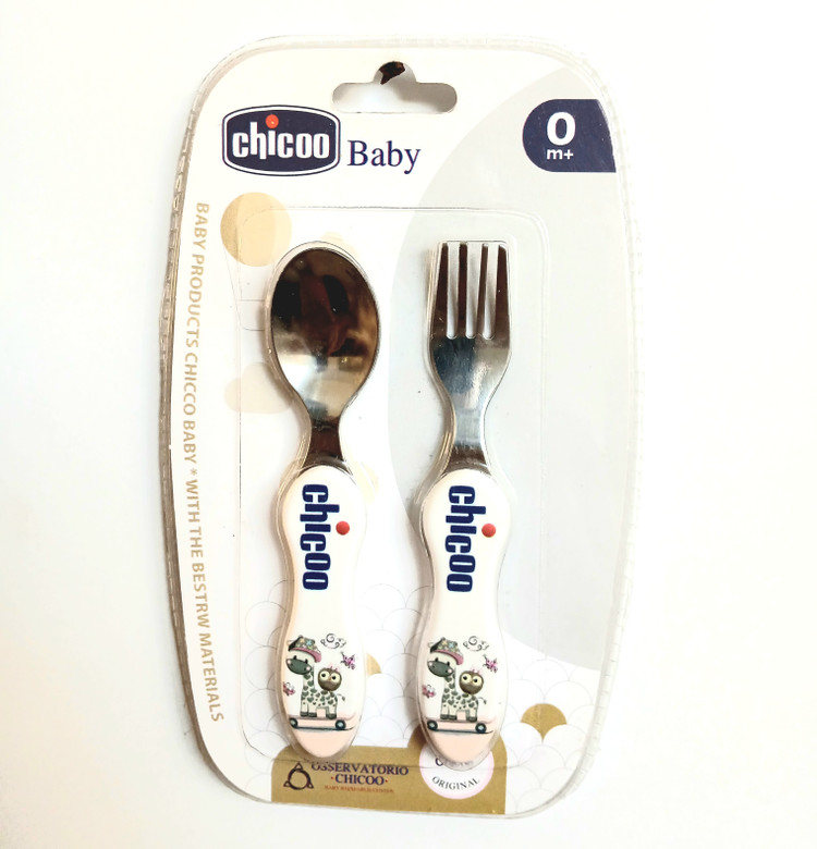 ست قاشق چنگال استیل چیکو(۲عددی) کد۱۰۳ chicoo baby