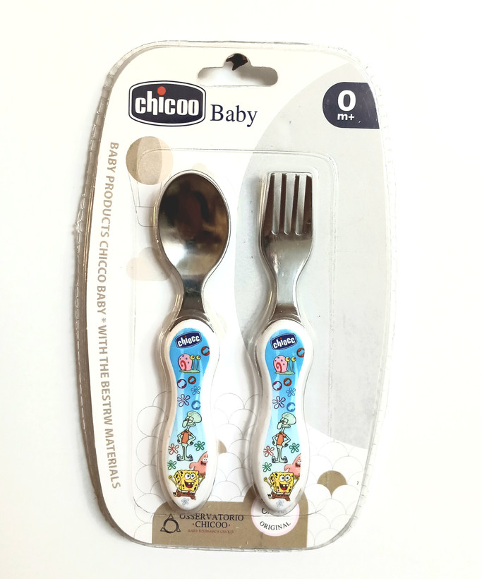 ست قاشق چنگال استیل چیکو(۲عددی) کد۱۰۳ chicoo baby