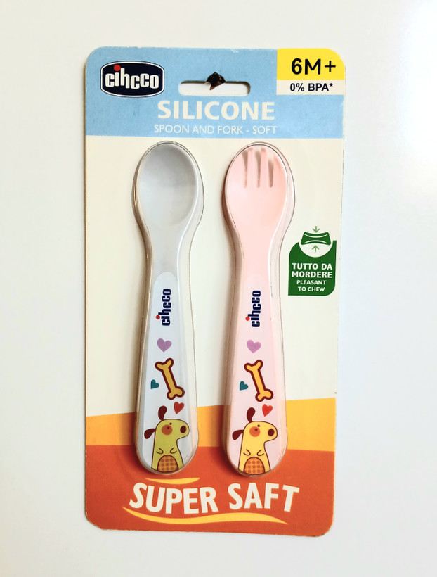 قاشق چنگال جفتی سیلیکونی چیکو chicoo